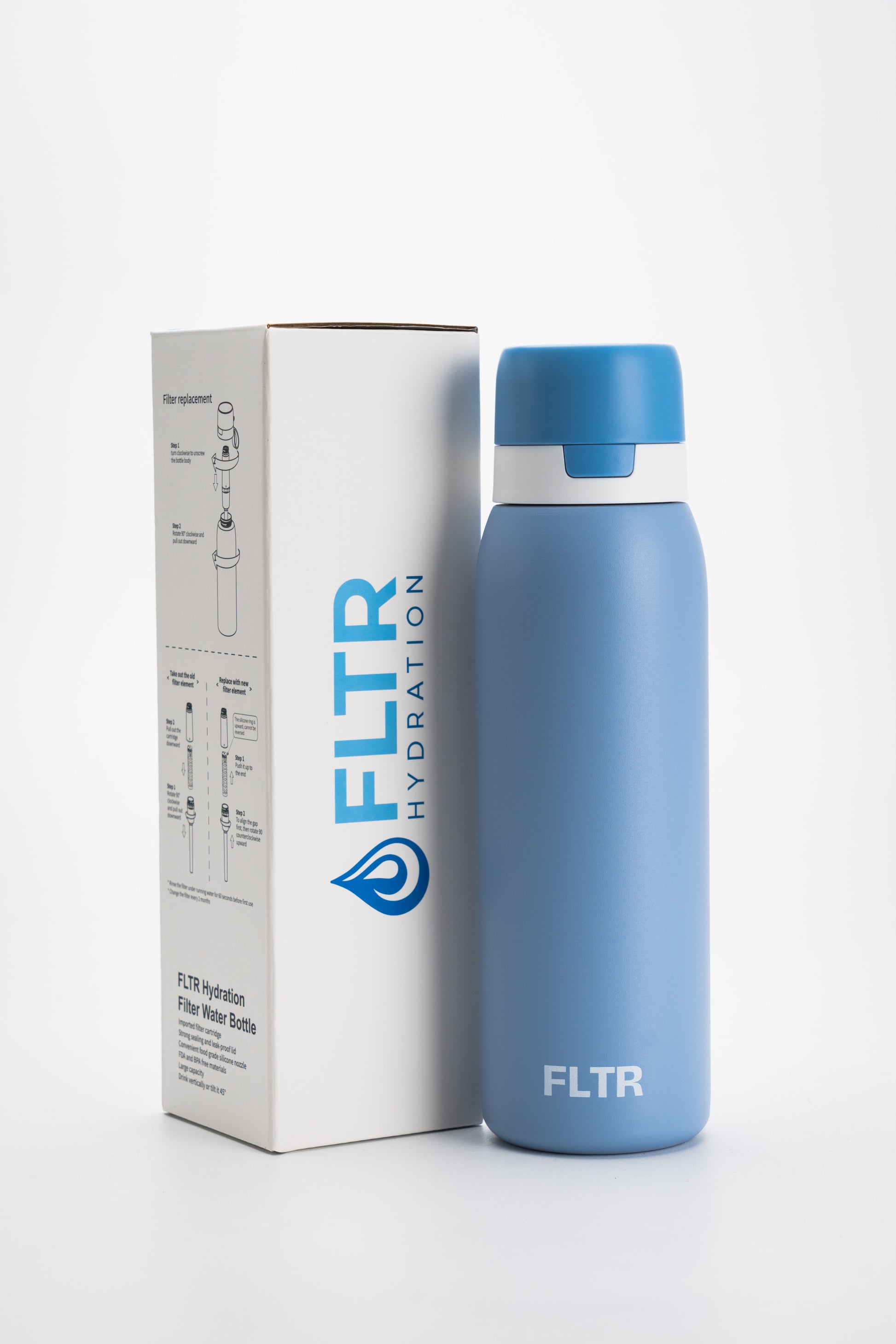 Filter Water Bottle - Blue - FLTR Hydration