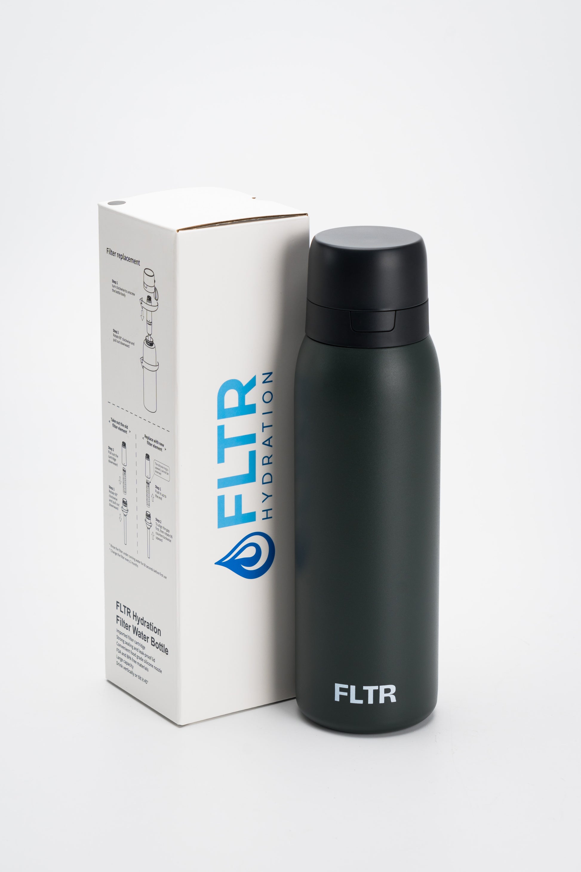 Filter Water Bottle - Green - FLTR Hydration