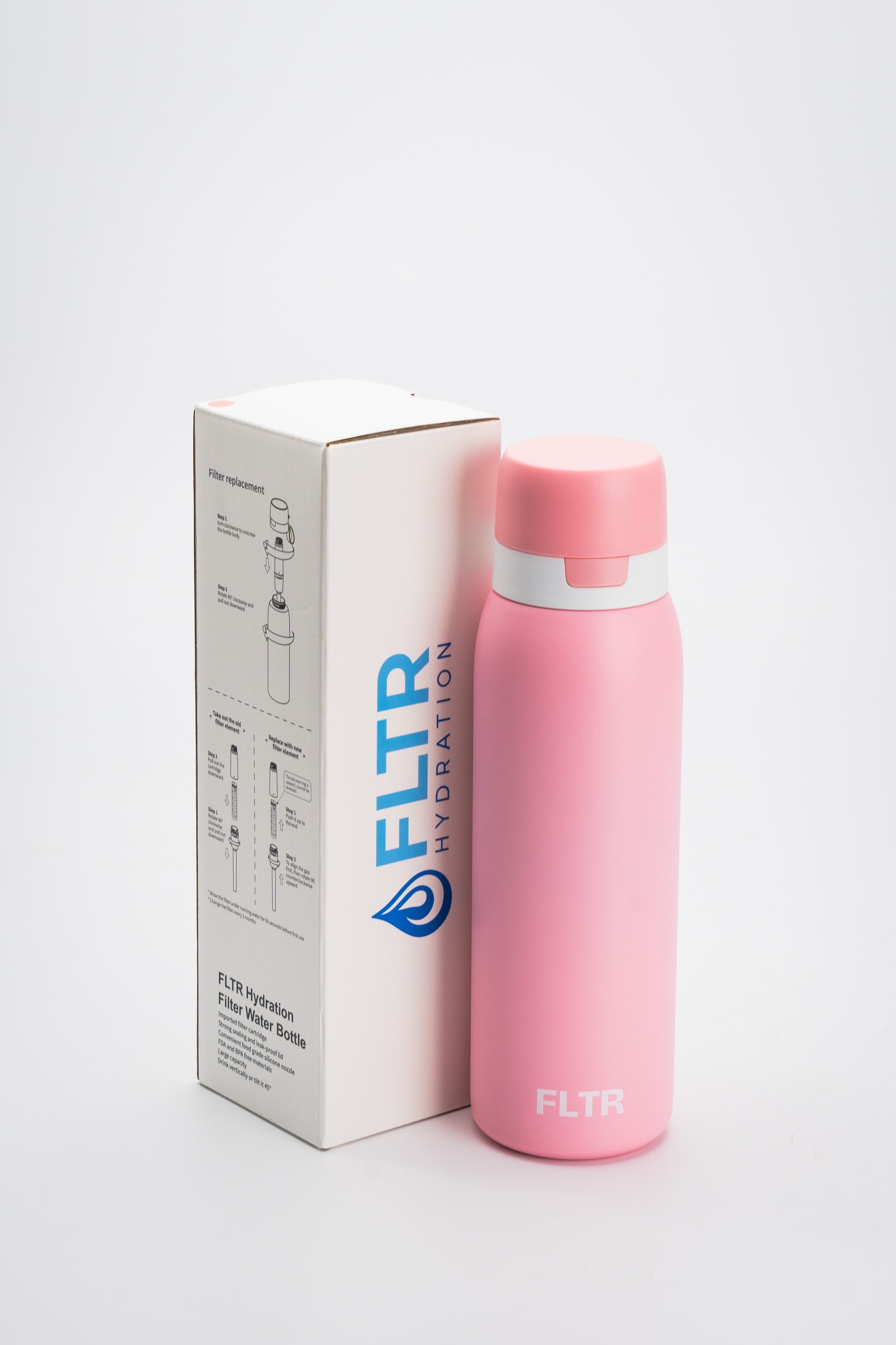 Filter Water Bottle - Pink - FLTR Hydration